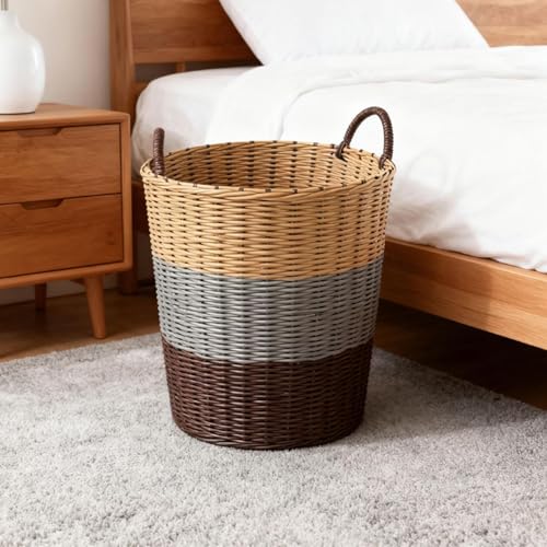 SiaBiced Laundry Basket, Clothes Storage Basket, Woven Laundry Basket for Baby's Room, for Hotel Apartments, Multi, S - Image 5
