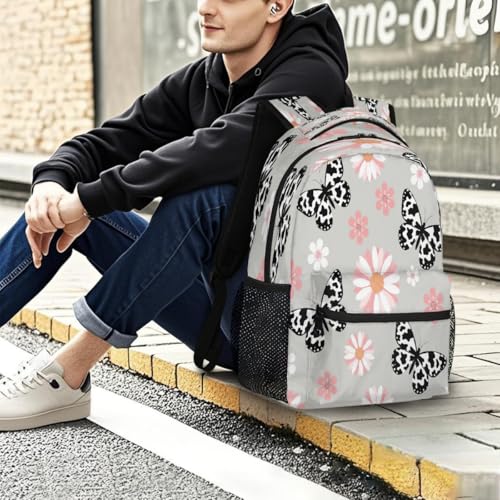 Mochila ligera con diseño de flores y compartimento seguro para ordenador 7