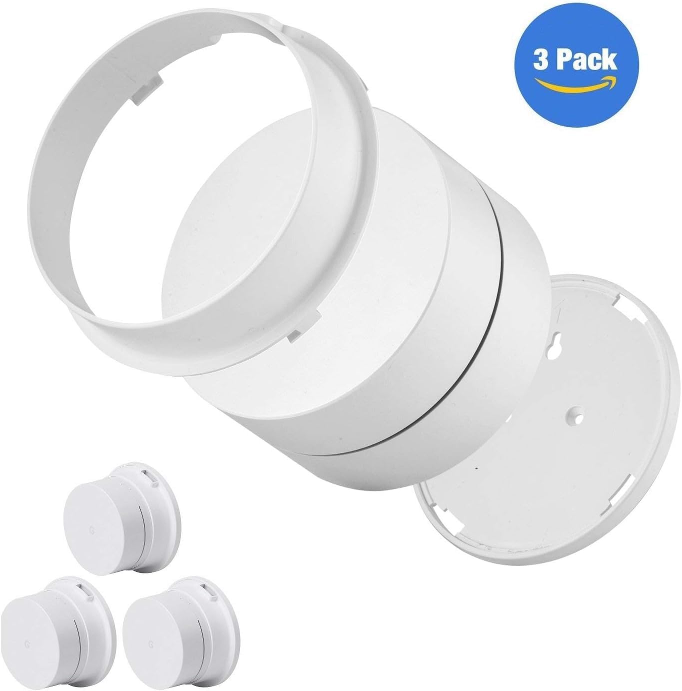 Google WiFi - AC1200 - Mesh WiFi Router System Bundle (3-Pack) + 3 Wall Mounts for Google - 4500 Sq Ft Coverage - Retail Packaging - Easy Setup, Seamless Signal for Smart Home Devices - Snow