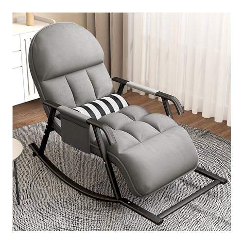 Patio Lounge Mecedora con cojín grueso: elegante mecedora para sala de estar y porche, comodidad, Lazy Chai