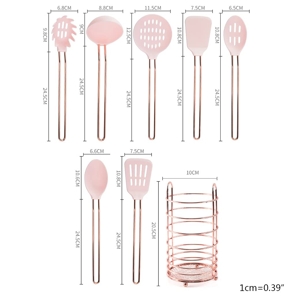 PANGBOER Kochutensilien, Küchenutensilien-Set, Edelstahlgriff, Schlitzlöffel, Pfannenwender, Küchenhelfer, Utensilien-Set, Silikon, spülmaschinengeeignet