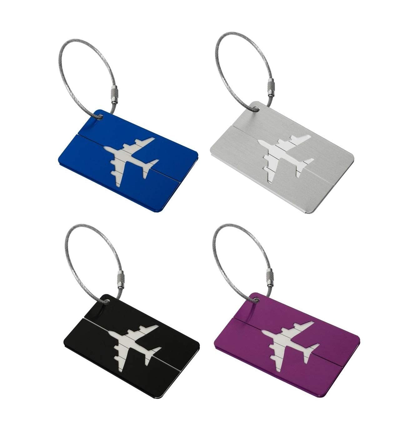 Luggage Tags 4 Pcs Metal Travel Bag Tag with Name ID | Suitcase | Baggage | Flight | Essential | Accessories | Handle Wraps | Identification Labels-image-22