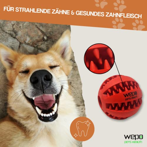 WEPO Dental Care Ball Dog, Diameter 7 cm Green, Dental Care Toy Dog Made of Natural Rubber, Chew Ball - Image 4