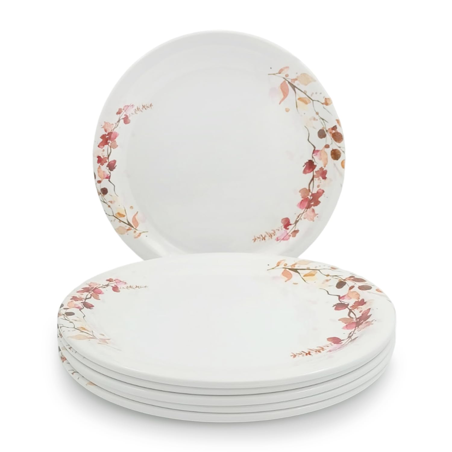 Superware | Pure Melamine | Dinner Plate Set – Fleurish 11” (6 nos.) | Stain Free, Glazed Finish