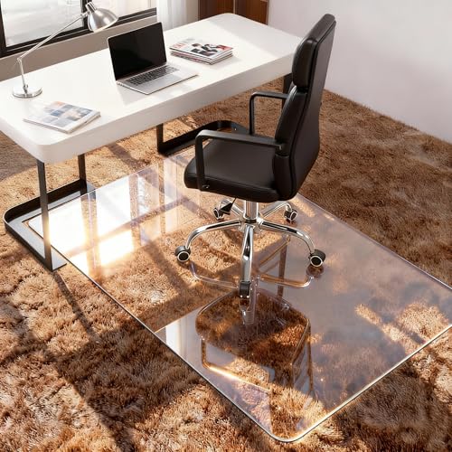 Azadx Tempered Glass Chair Mat for Carpet 32' x 48' Heavy...