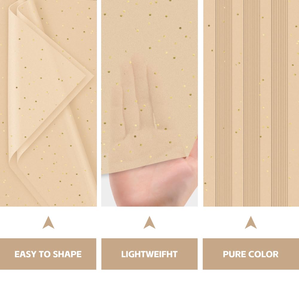 Carta velina marrone kraft con paillettes luccicanti, 71,1 x 50,8 cm