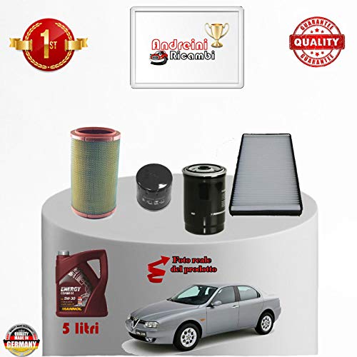 Kit tagliando filtri + olio 156 1.9 jtd 77kw 105cv...