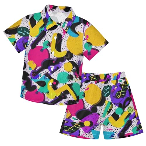Image of Boccsty Ice Cream Drip Boy Summer Shorts Sets Hawaiian Toddler Boys T-Shirt & Pants 2 Pcs 3T-10T