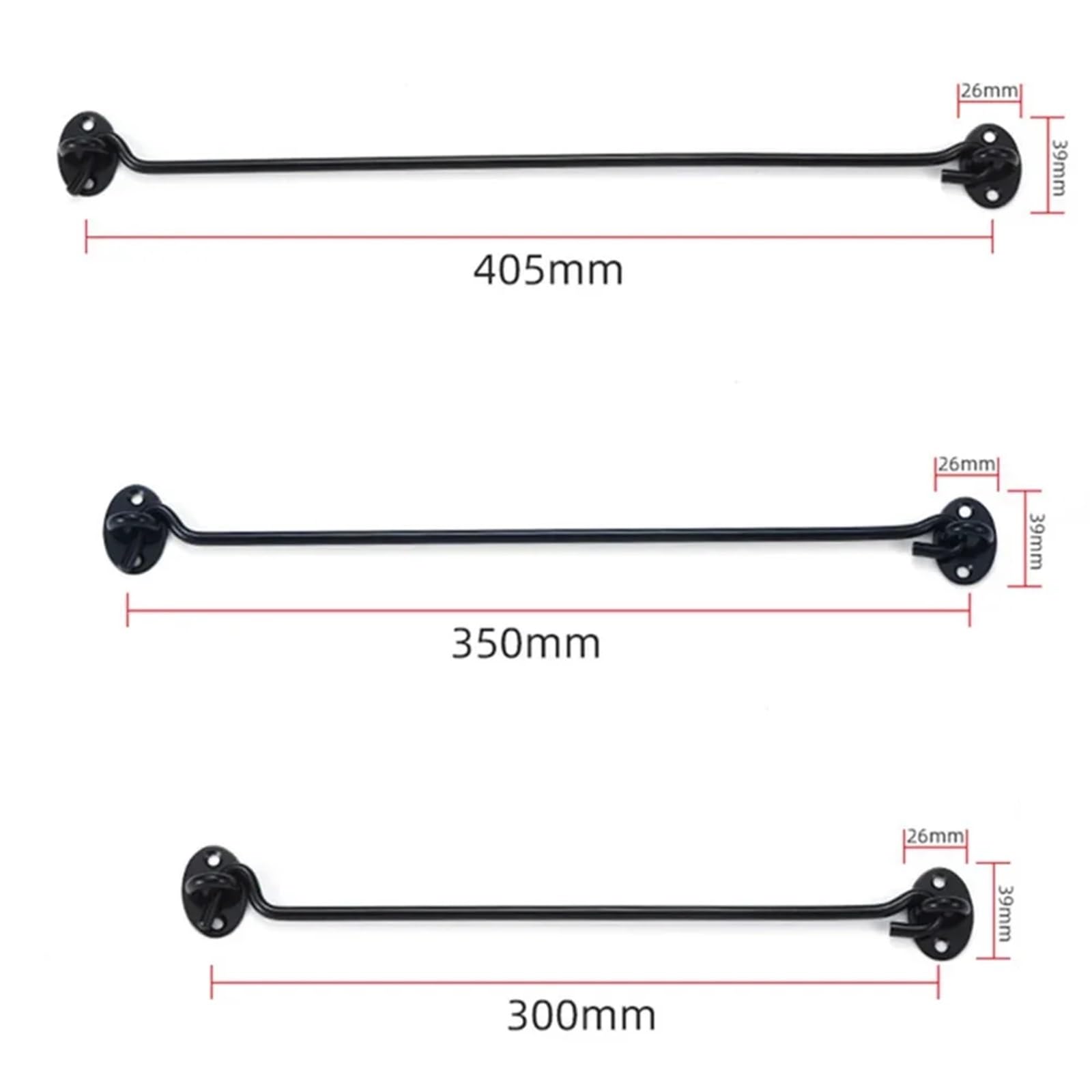 Serrure de porte à crochet et œillet en acier inoxydable, 10 pièces