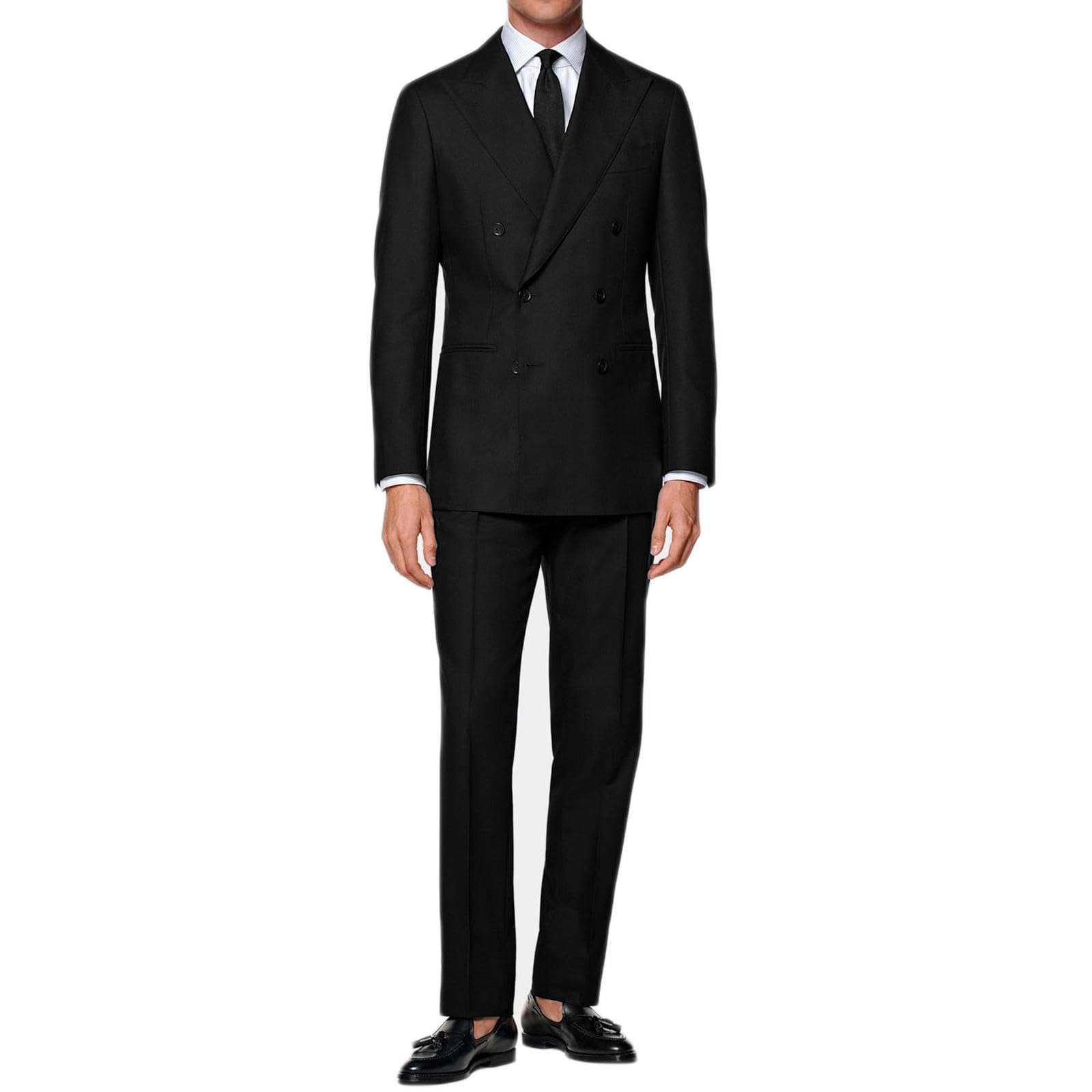 Abito da Uomo Cerimonia Elegante Doppiopetto Vestito Completo Sartoriale Doppio Petto Giacca e Pantalone Formale