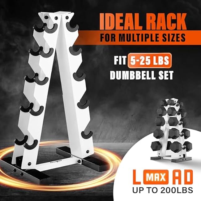 YES4ALL Dumbbell Rack Stand Only, 5 Tier A Frame Weight Rack for Dumbbells