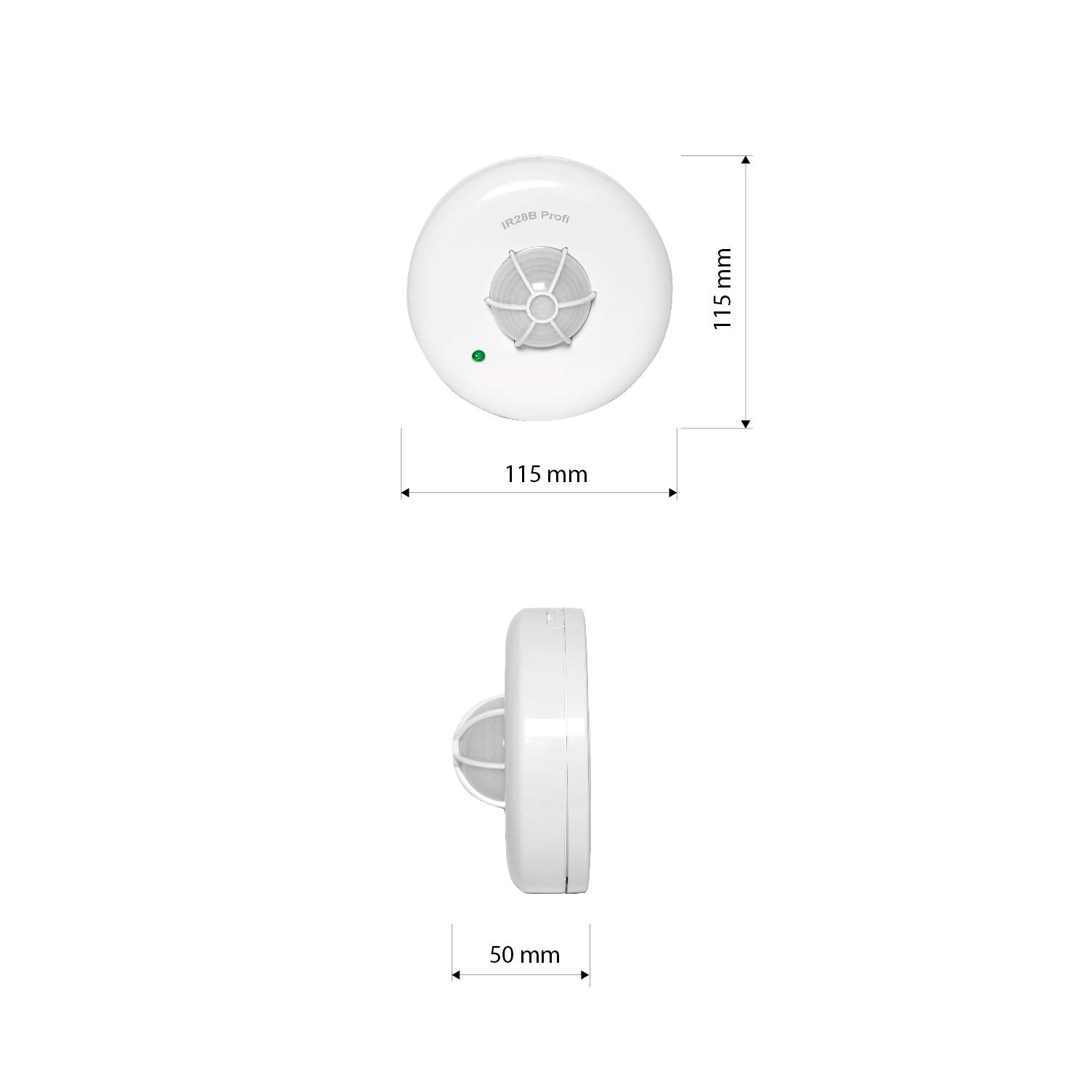 Rilevatore di movimento bianco, 360 gradi, interno IP20, montaggio a soffitto, adatto a LED