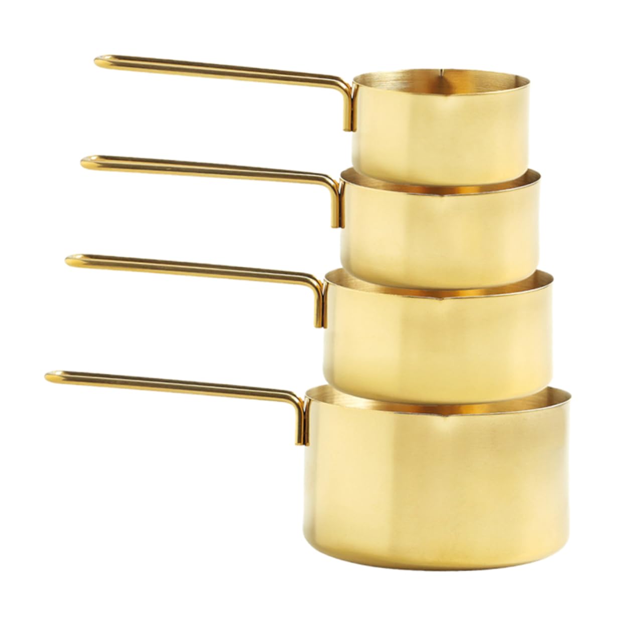 TOPBATHY 4pièces Cuillères Doseuses Acier Inoxydable Dorées Lot Pour Cuisine Et Pâtisserie Avec Manche Long Suspension Pour Rangement Facile