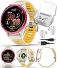 Garmin Forerunner 570 42mm Reloj Inteligente Avanzado GPS para Correr y Triatlón con Pantalla AMOLED, Funciones de Entrenamiento y Recuperación, Aluminio Frambuesa con Banda Translúcida Hueso/Mango con Paquete de Audífonos Blancos Wearable4U 2
