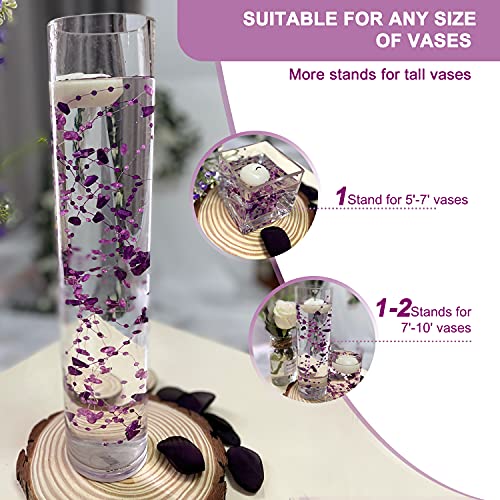 Image of TeaSu 12pcs Purple Crystal String for Floating Candles Centerpieces Table Decorations, Floating Crystal Vase Filler for Party, Birthday Decorations
