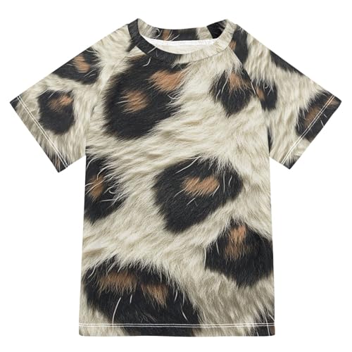 Bathing Suit Kids Short Sleeve Rash Guard Boys 4T Leopard Skin Texture
