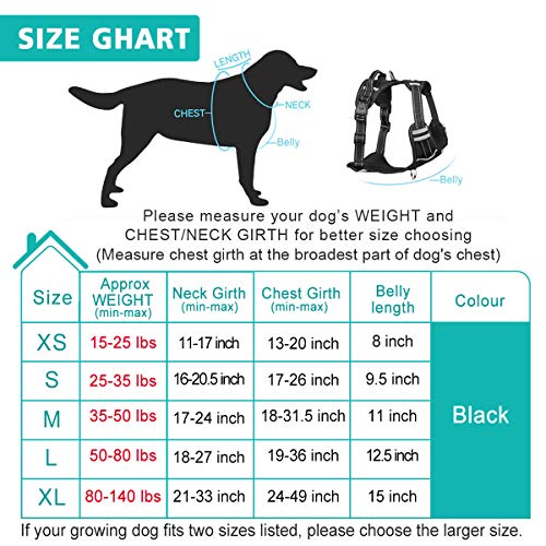 WINSEE Dog Harness No Pull, Pet Harnesses with Dog Collar, Adjustable Reflective Oxford Outdoor Vest, Front/Back Leash… - Image 7