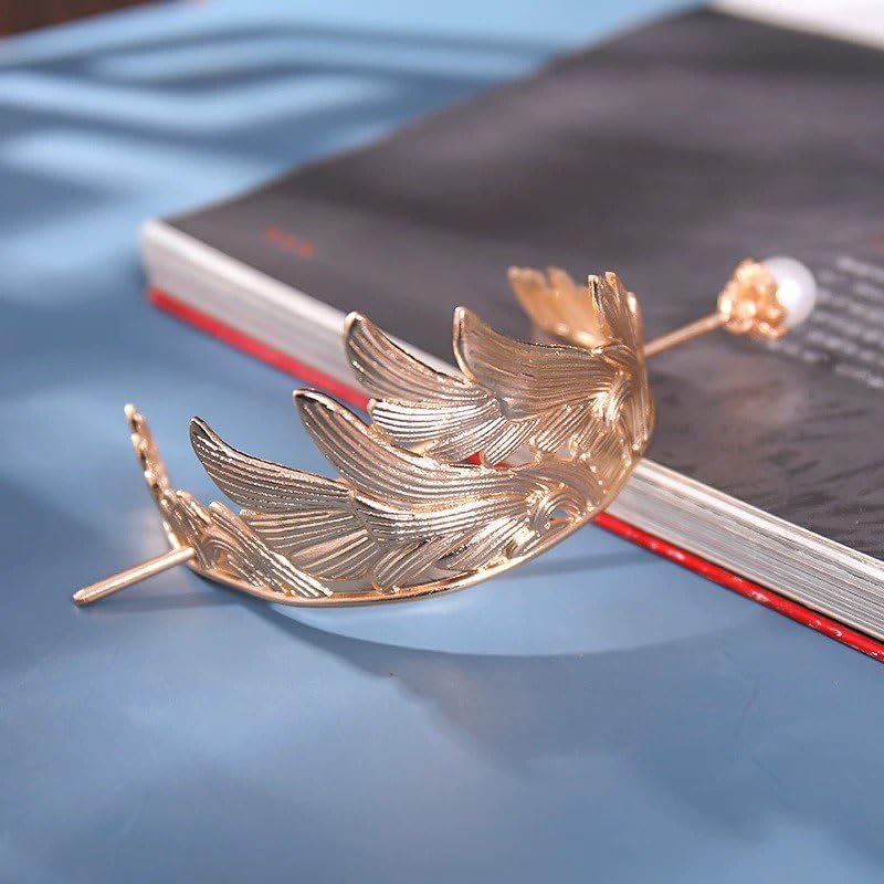 Chinese-style Hairpin Men's Alloy Hair Accessory Vintage Ponytail Crown For Women (Gold)