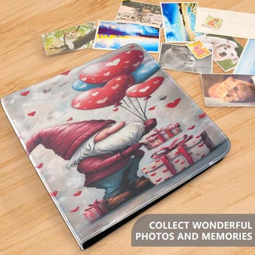 Álbum de Fotos Auto-adhesivo DIY Scrapbook Álbum Corazón Globo Gnomo Día de San Valentín Encuadernador de 3 Anillos 40 Páginas 8x10 para Memoria miniatura 5