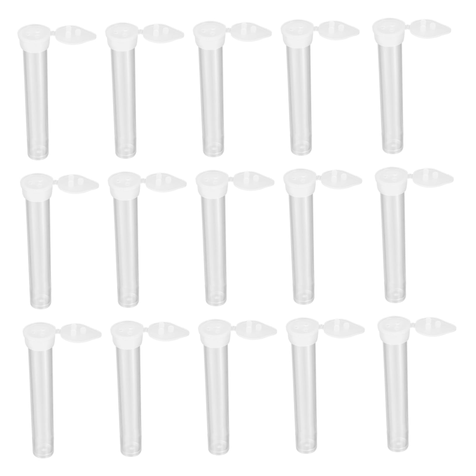 LAPYAPPE Test Tube Bottles 100pcs Large Cylindrical Plastic Lab Tubes 3 Hole Lid for Liquor Hydrometer