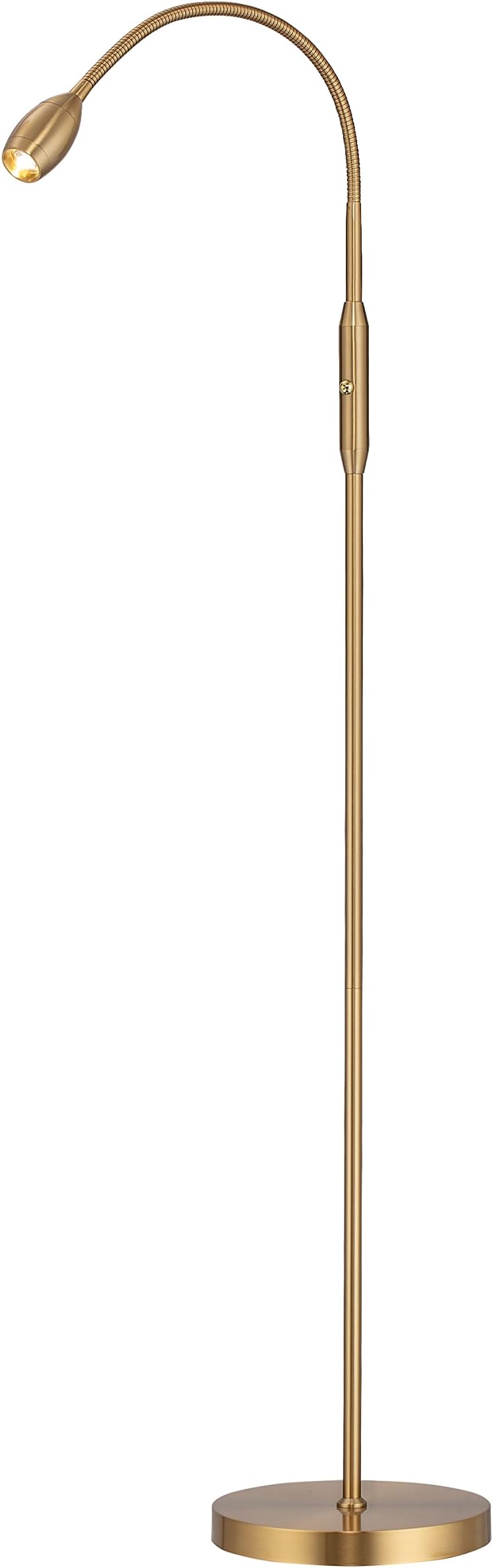 - O’Bright Ray – Adjustable LED Beam Floor Lamp, Dimmable and Zoomable Spotlight, Flexible Gooseneck, Reading/Crafting Standing Lamp, Work Table Light, Antique Brass