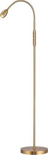 O'Bright Ray - Lámpara de pie de haz LED ajustable, foco regulable y ampliable, cuello de cisne flexible, lámpara de pie de lecturamanualidades, luz