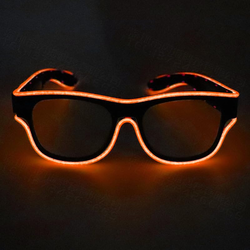 YUANYUYING LED Glasses, Wireless LED Party Glasses,USB Rechargeable-3 Light Modes (Steady/Slow/Fast Flash) | Glow Sunglasses for Raves, Concerts, Festivals (orange)