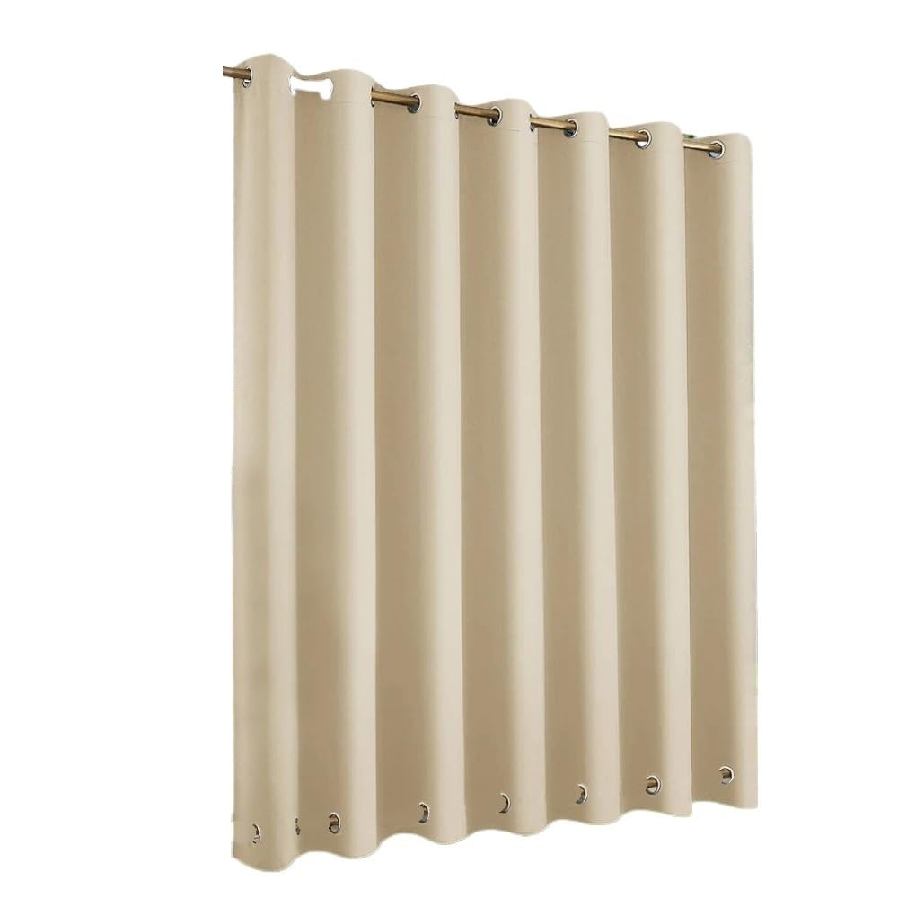 TANGSIYANG Outdoor Curtains 1/2PCS Windproof Outdoor Curtains With On Under Eyelets, Waterproof Blackout For Patio Cabana Porch Gazebo Pergola Garden(Beige,1PCS_W52XH94IN-132X238CM)