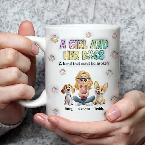 Taza personalizada Wrappiness Dog Mom 11 oz cerámica miniatura 6