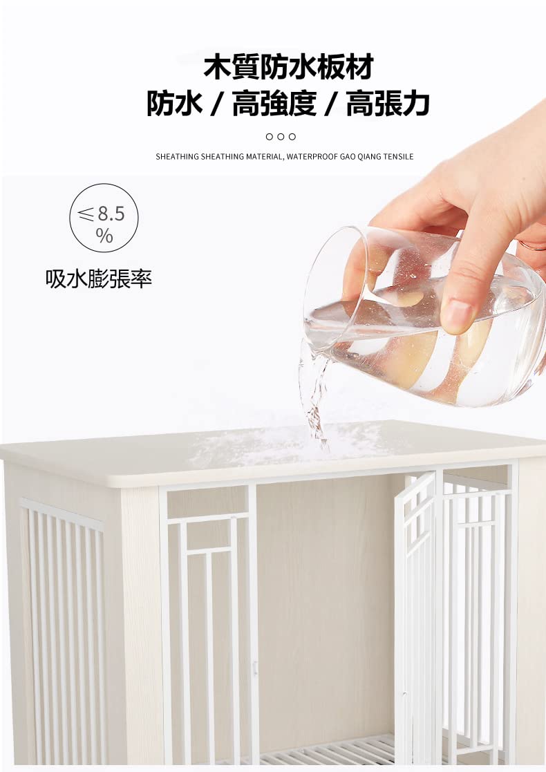 Amazon | 犬ケージ 小型犬 木製 中型犬 トイレ分離 ペットケージ犬小屋 組立 ホイール (98*69*93cm, ホワイト) | OLMMT  | ドッグハウス 通販