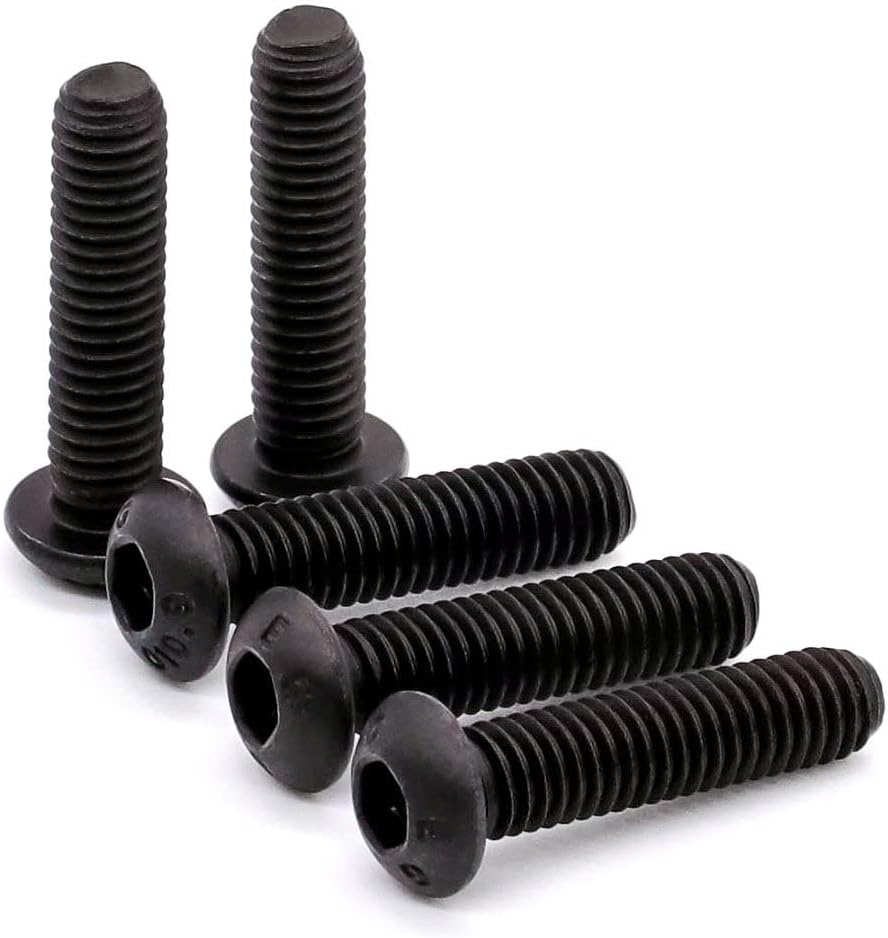 Glvaner M4-0.7mm x 16mm Thread Length (100 pcs) Button Head Socket Cap Screws Bolts, Black Oxide Finish 10.9 Grade Alloy Steel, Full Thread