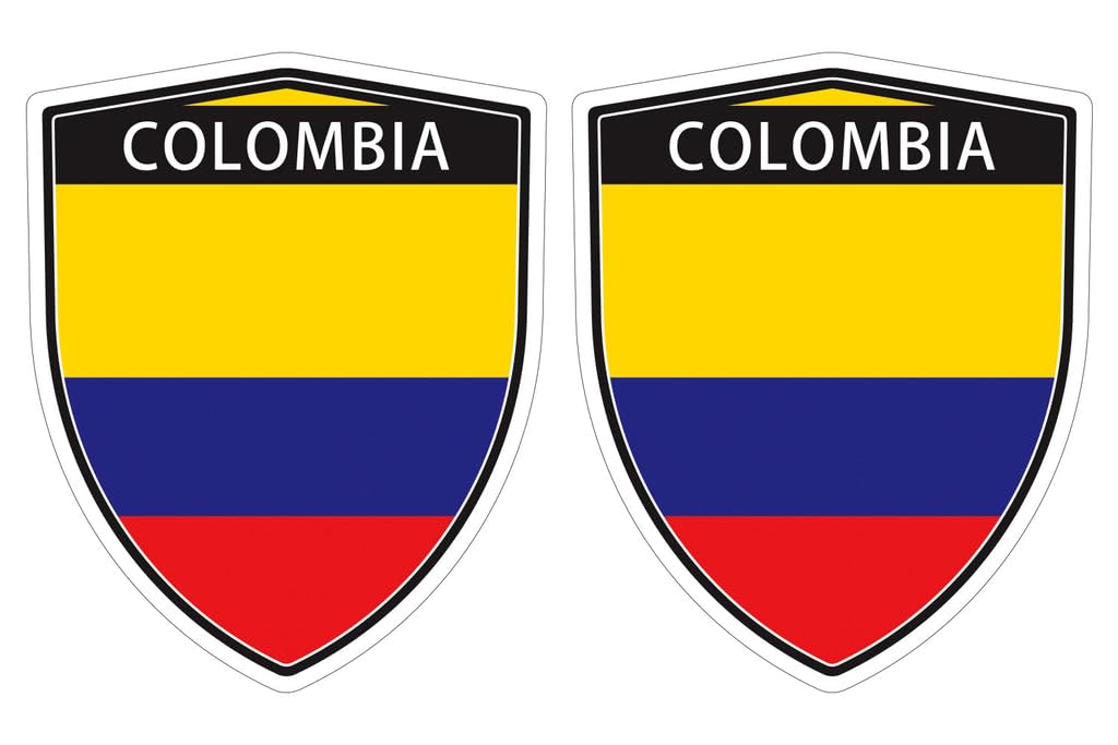Colombia calcomanía escudo bandera para coche y ventana kit de 2 pegatinas vinilo SH016