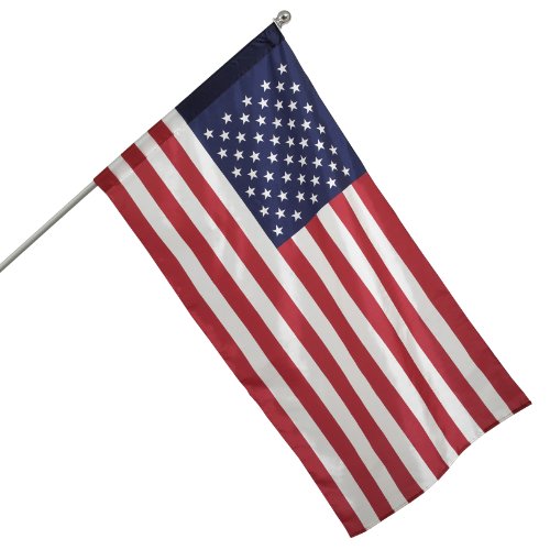 Valley Forge Flag All American Series 2.5 X 4 Foot Nylon Us American Flag Kit With 5-Foot Aluminum Pole And Bracket #TOP24