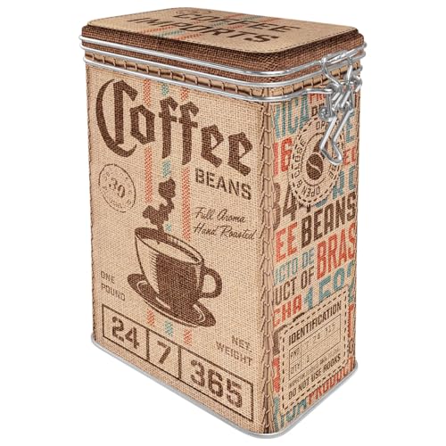 Nostalgic-Art Caja de café retro, Coffee Sack – Idea de regalo para aficionados a nostalgia, Lata con tapa aromática, Diseño vintage, 1,3 l