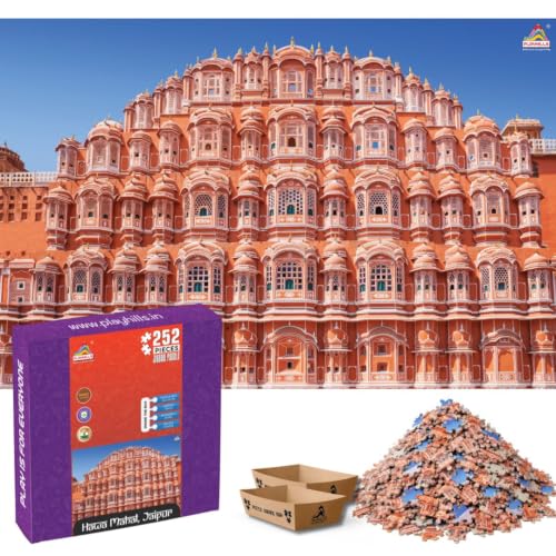 Image of Hawa Mahal, Jaipur 252pcs Wooden Jigsaw Puzzle by Playhills for Kids Adults | Focus and Mind Relaxation Puzzles - Ideal Gift for Children