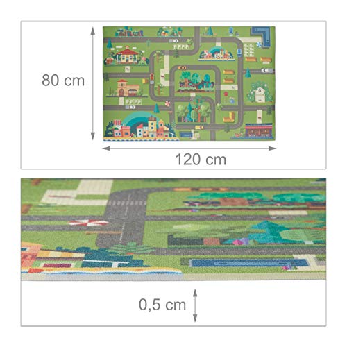Relaxdays Speelmat straat, vrij van schadelijke stoffen, waterdicht, antislip, speeltapijt kinderen, PVC, 0,5 x 120 x 80… - Afbeelding 5