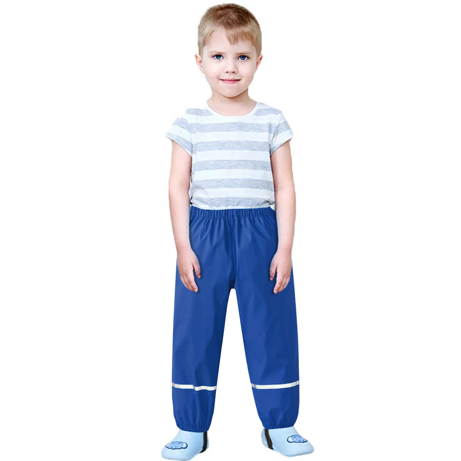 Pantalon Pluie Moto Garçon - Pantalon de Pluie Enfants Imperméable et Coupe-Vent Unisexe Salopette Léger Non Doublé Rain Pants Boue Respirant pour Garçons et Fille