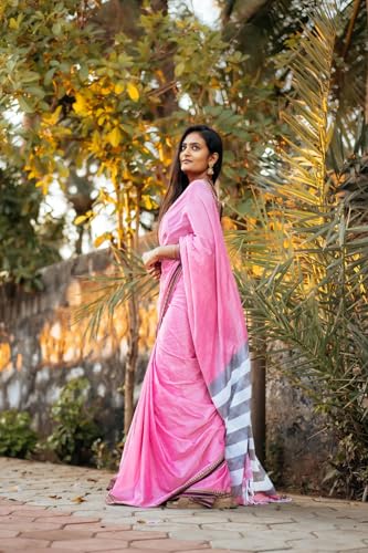 Image of DEVIKA TEXTILES Gouthami Pure Handloom Cotton Saree Pinkish Grey Narayanpet | Running Blouse Piece for Women | Traditional Indian Wear | Comfortable and Perfect for Weddings