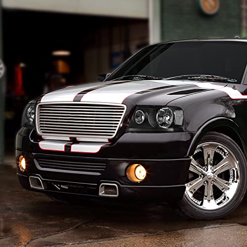 Dna Motoring Hl-Oh-F15004-Bk-Cl1 Pair Of Reflector Beam Oe Style Headlights Compatible With F-150 2004-2008 / Mark Lt 2006-2008,Black Clear Reflector #TOP6