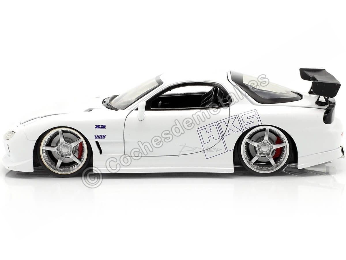 Jada Toys Fast & Furious 1993 Mazda RX-7 1:24 Scale Opening Doors Bonnet & Trunk White - Image 3