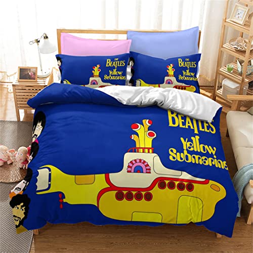 Agking Parure de lit 135 x 200,3D Impression numérique haute résolution Housse de couette avec fermeture éclair Taie d’oreiller 80 x 80 cm (9,140 x 200 cm + 50 x 75 cm x 1) - Les Beatles, Paul McCartney, John Lennon, RIngo Starr, George Harrison Agking Parure de lit 135 x 200,3D Impression numérique haute résolution Housse de couette avec fermeture éclair Taie d'oreiller 80 x 80 cm (9,140 x 200 cm + 50 x 75 cm x 1)