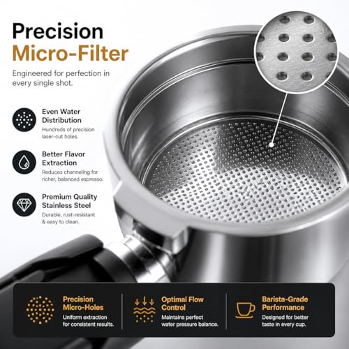 Image of Street27 51mm Bottomless Portafilter with Basket | Naked Portafilter for Espresso Machine | Stainless Steel Filter with Ergonomic Long Handle | Barista Tool for Better Extraction