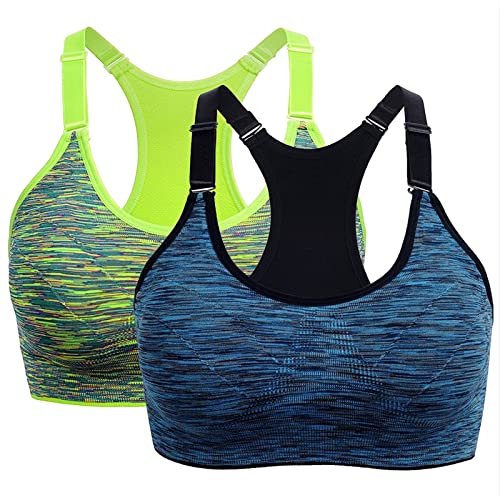Brassière de sport haut de fitness sans couture pack de 2 taille L