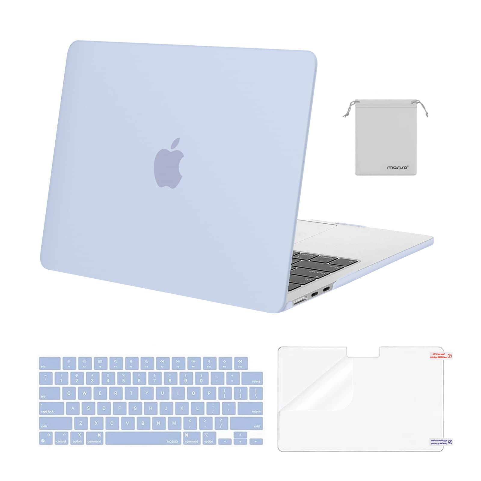 MOSISO Compatible with MacBook Air 13 inch Case M5 2026 M4 2025 M3 M2 2024-2022 A3449 A3240 A3113 A2681,Hard Shell&Keyboard Cover&Screen Film&Pouch for MacBook Air 13.6 inch Case, Crystal Clear — view 38