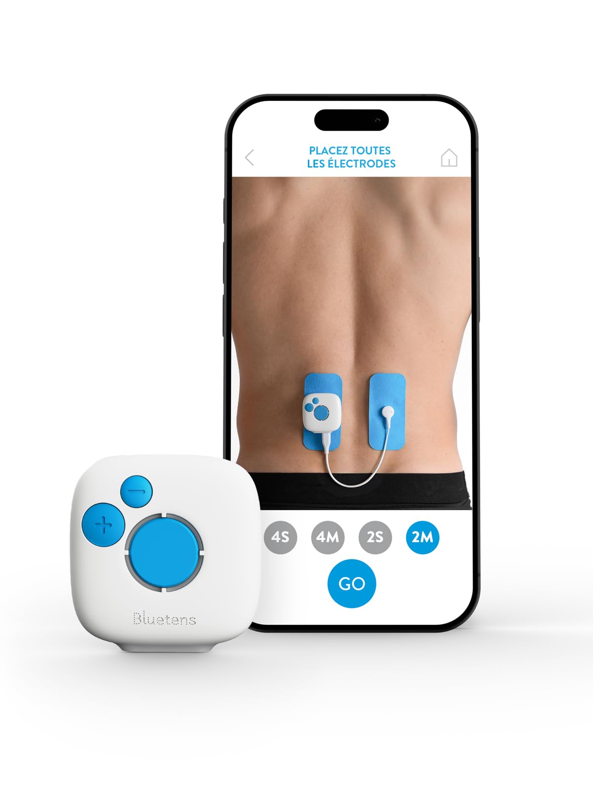 Bluetens Classic 2 Électrostimulateur Connecté TENS/EMS – Appareil Electrostimulation Musculaire et Anti Douleur pour Thérapie, Relaxation, Reeducation, Massage Sportif par Electro-Stimulation