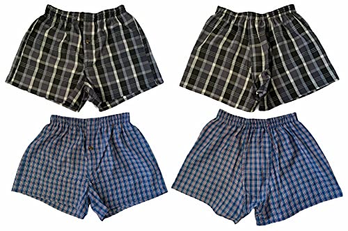 ToBeInStyle Boys' Pack of 3 or 6 Cotton-Blend Tartan Patterned Boxer Shorts3