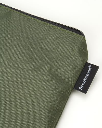 Brookstone Travel Storage Pouch - 3 Piece Flexible and Expandable Travel Zipper Pouch Set for Toiletry, Makeup, and Cosmetics, Olive4