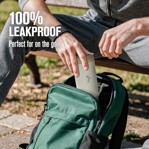 Image of Coolflask 40 oz Insulated Water Bottle Fits Cup Holder with Straw & Handle