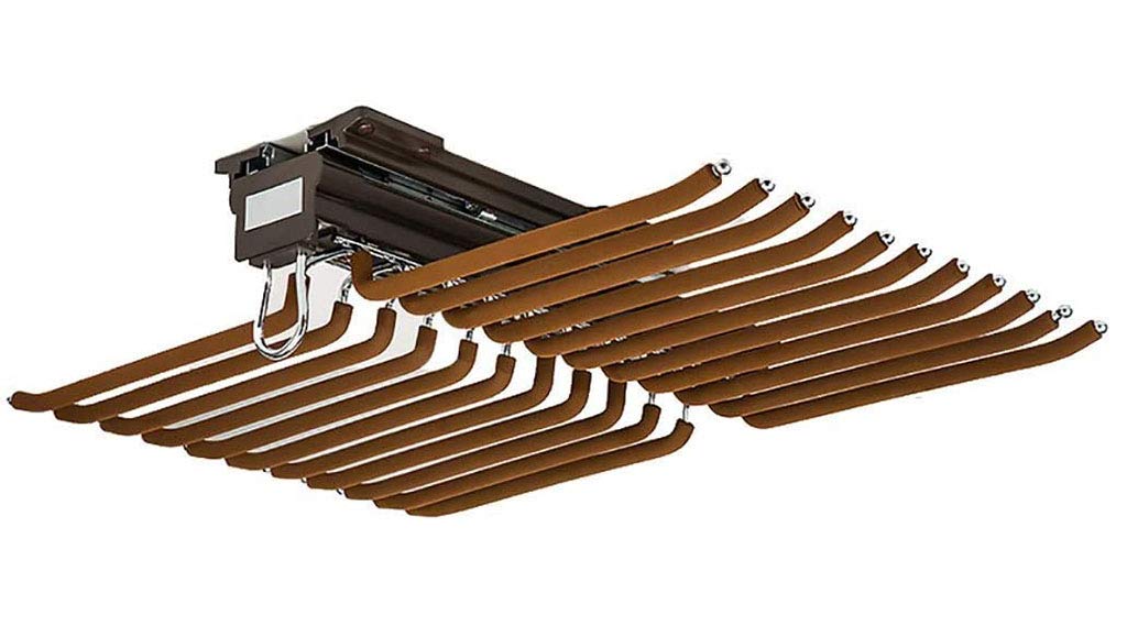 Perchas para pantalones, estante extraíble para pantalones con 22 rieles y soporte para pernos, ahorro de espacio en el armario con amortiguador para organizar y maximizar la eficiencia de