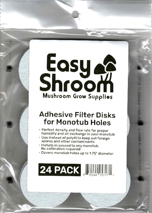 2" Adhesive Monotub Filter Disks (24 Filters) | Better Than Polyfil or Filter Tape | Mushroom Growing Supplies